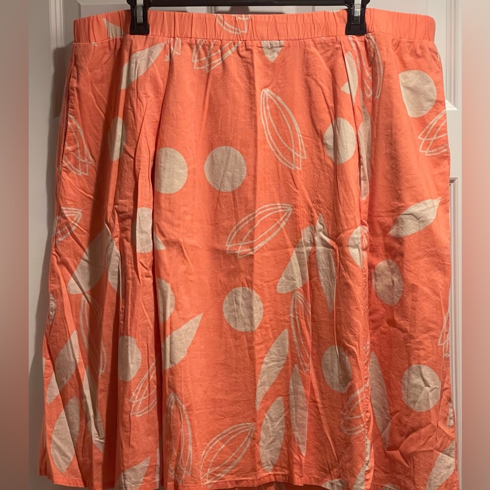 Lane Bryant Coral and Tan A-Line Skirt